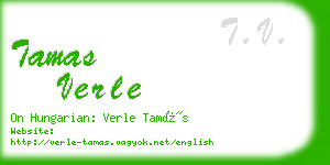 tamas verle business card